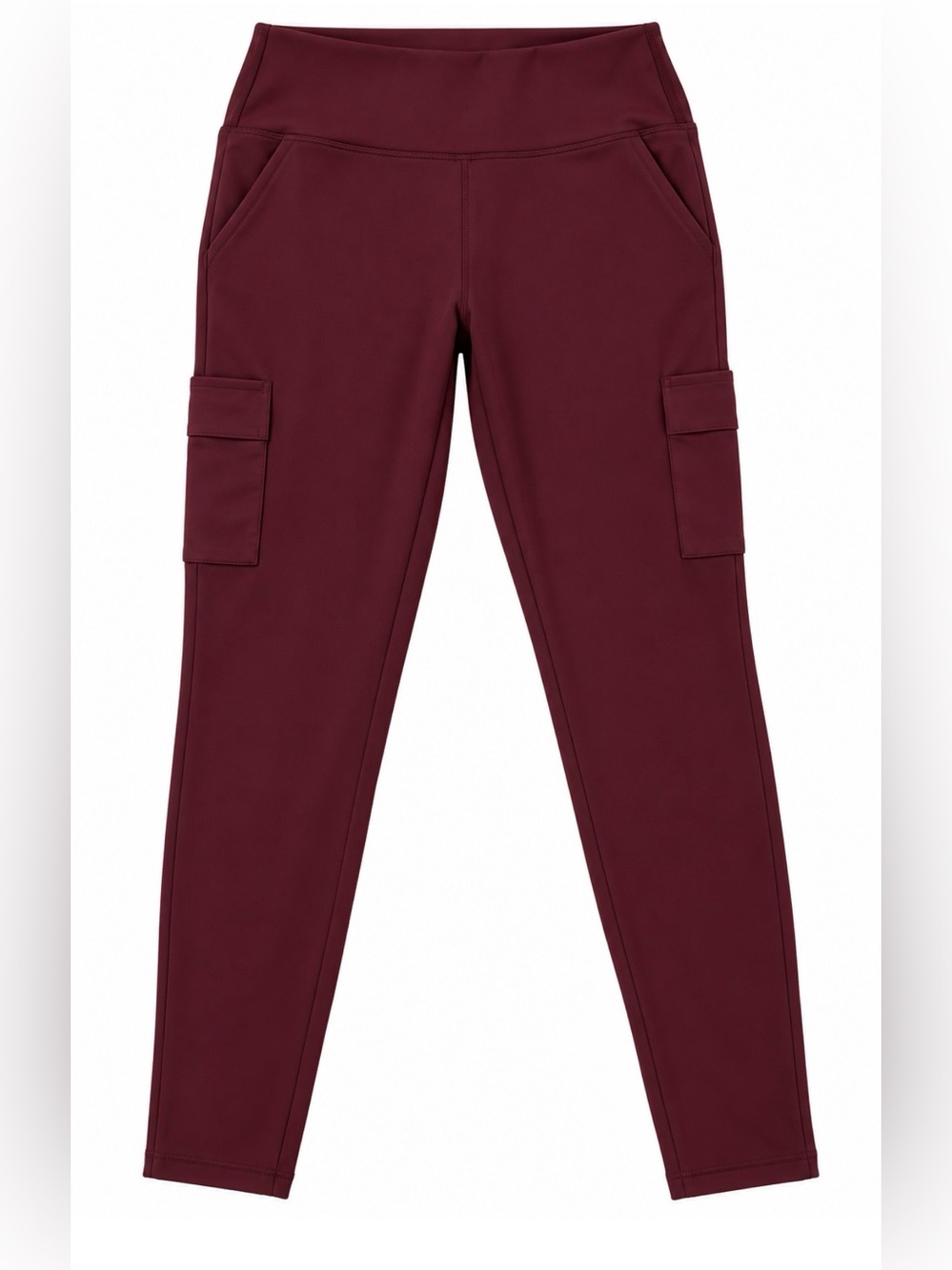 Avalanche Activewear Leggings Yoga w/ Side Pockets, Burgundy